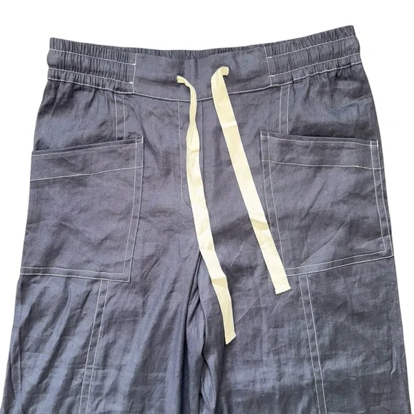 NEW Anthropologie Maeve Tie Waist Wide Leg Casual Breezy Linen Blend Pants XL - Picture 3 of 11